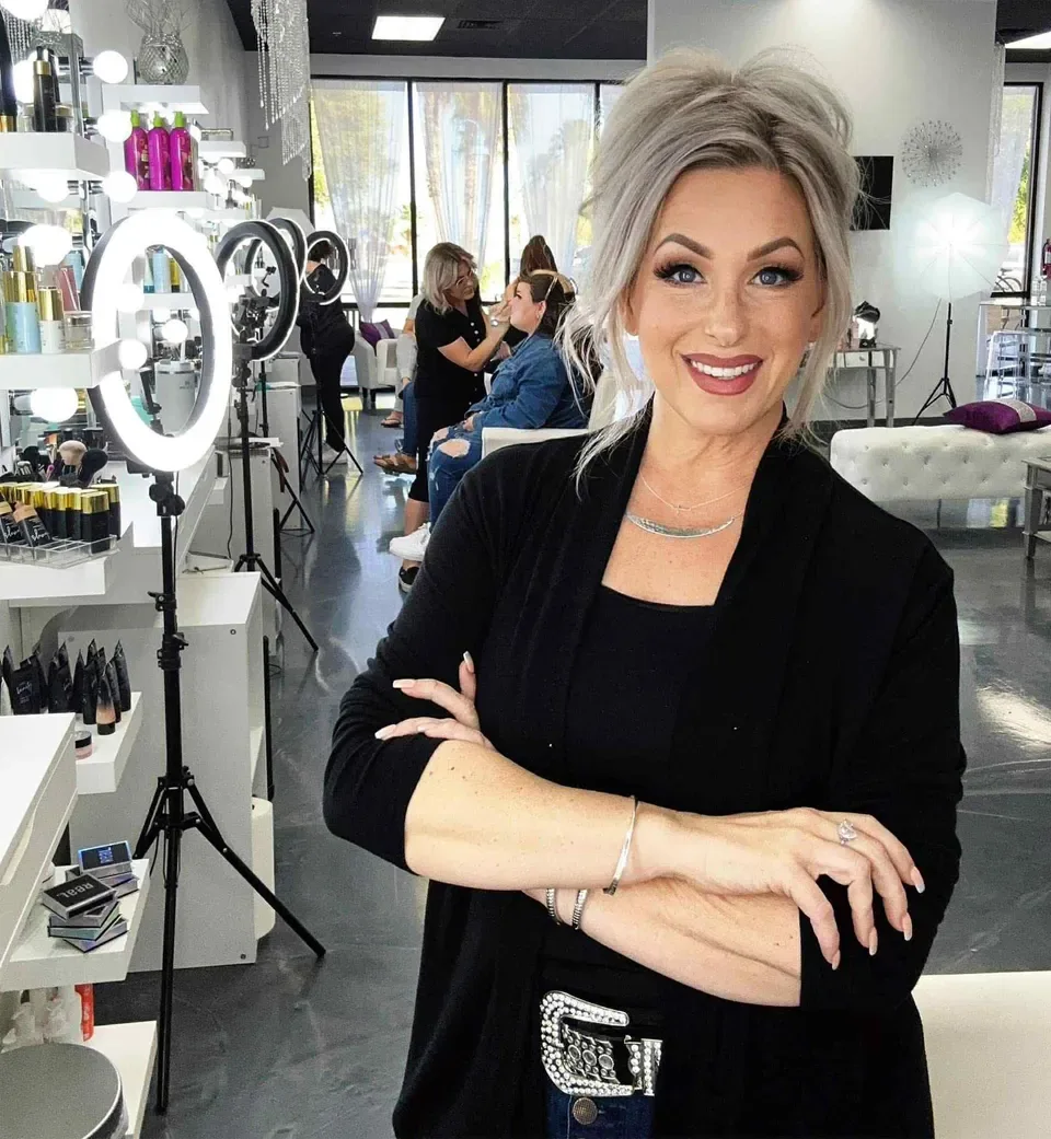 Jackie Alves in the studio. Makeup Artist Academy instructor
